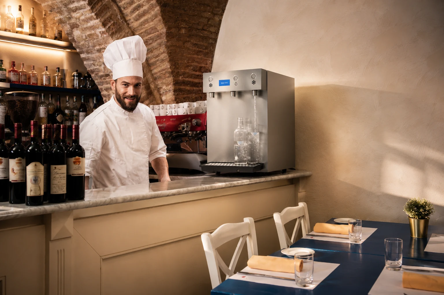 Fuente de agua Nösslin instalada en restaurante de Zaragoza - Canal Horeca